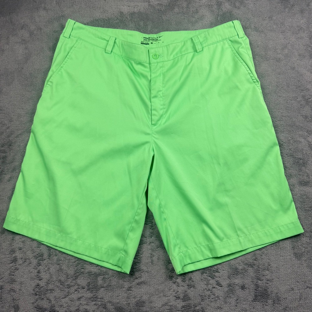 Nike Golf Tour Performance Dri-FIT Shorts Mens 38 Lime Green Neon Flat Front